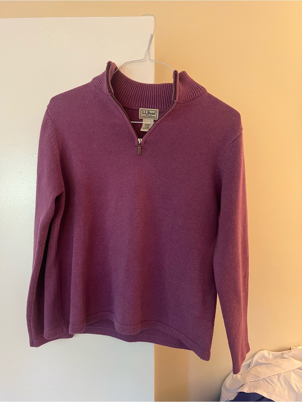 L.L. Bean Women's Plum Quarter-Zip Sweater